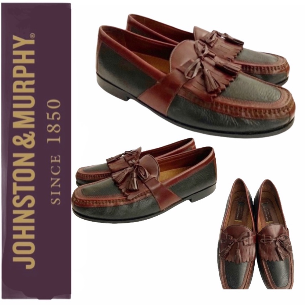 Johnston & Murphy Loafers, Two Tone Leather Gem